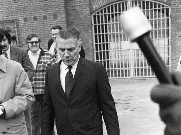 Hoffa leaving federal prison in 1971jpg
