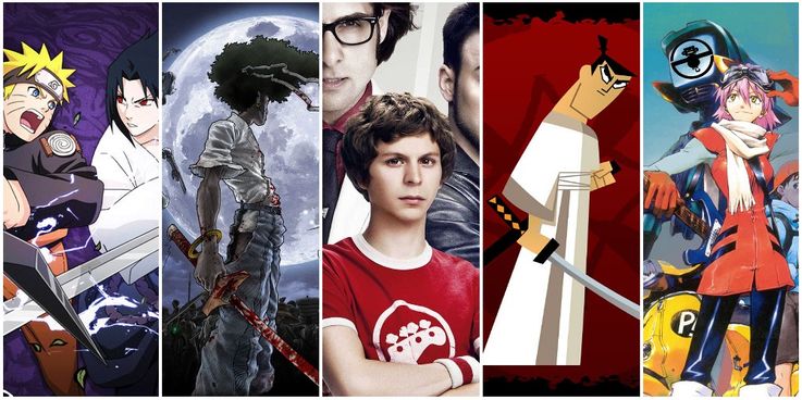 ۹- Scott Pilgrim Vs. The World با الهام از انیمه های Naruto, Afro Samurai, Samurai Jack و Fool Cooly